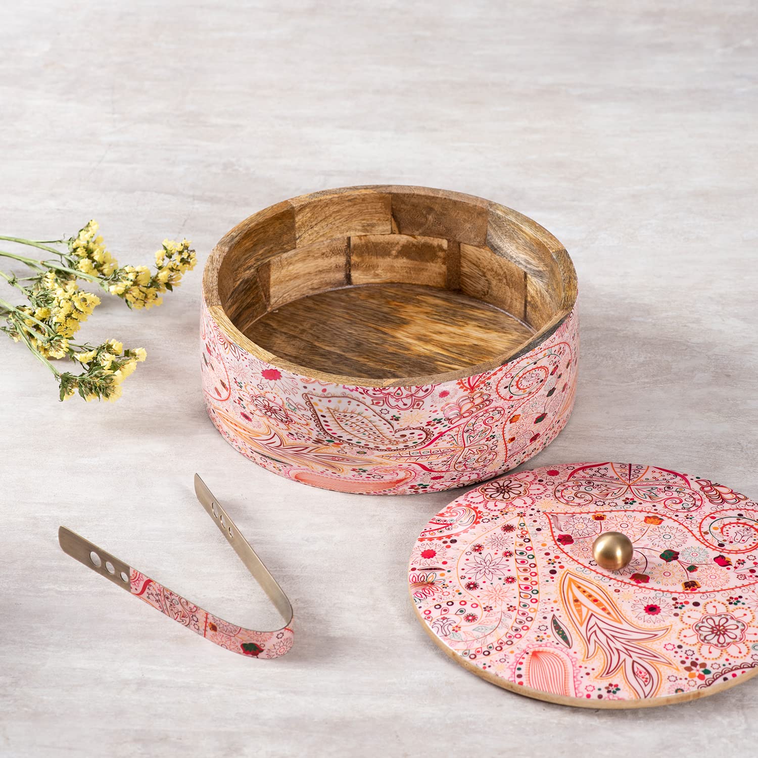 Wooden Roti Chapati Box Container for Kitchen Hot Roti Pot