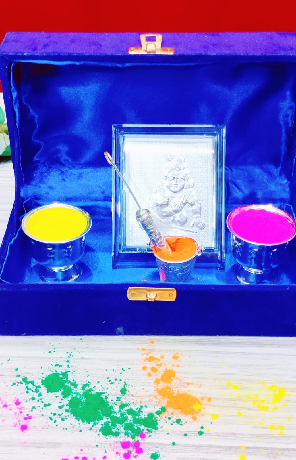 German Silver Holi Combo - Set of 5 Pieces