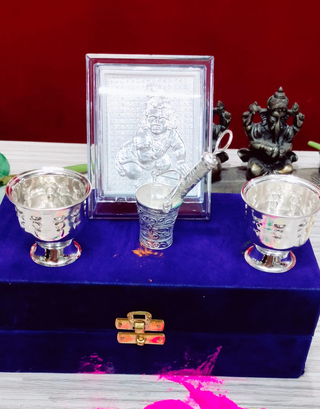 German Silver Holi Combo - Set of 5 Pieces