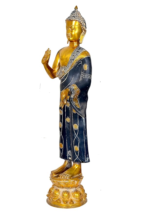 Brass Standing Big Size Buddha Statue Idol showpiece/Gift Item