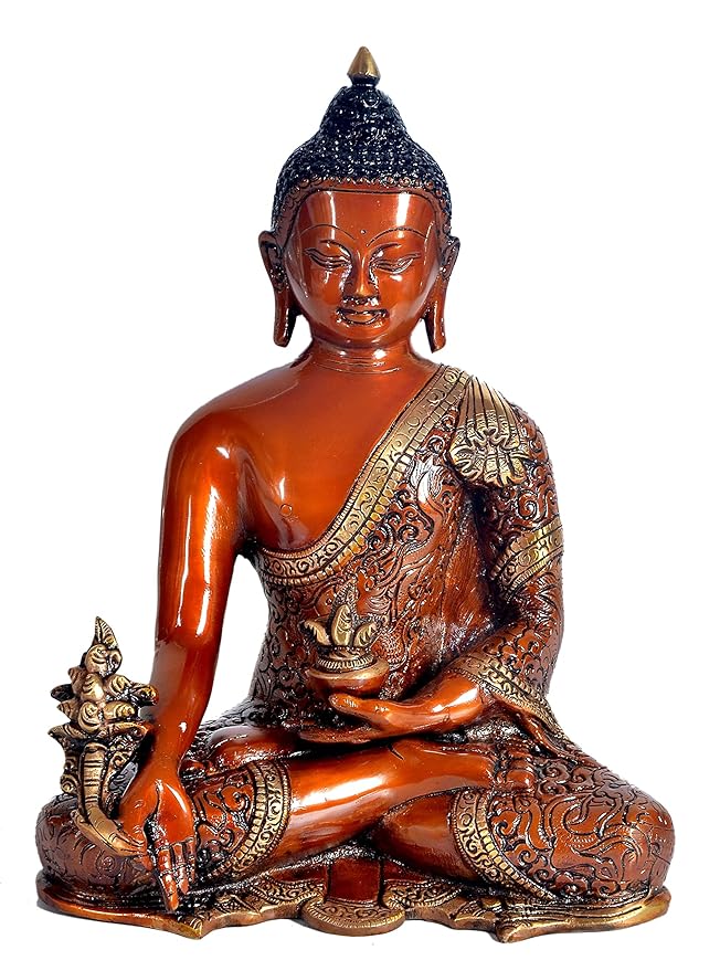 Brass Brown Buddha Statue Idol for Home Decor/Gift Item, Size : 11.5"