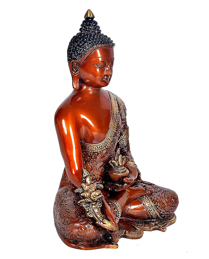 Brass Brown Buddha Statue Idol for Home Decor/Gift Item, Size : 11.5"