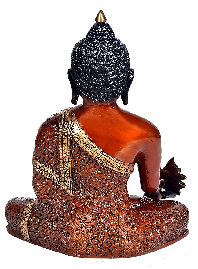 Brass Brown Buddha Statue Idol for Home Decor/Gift Item, Size : 11.5"