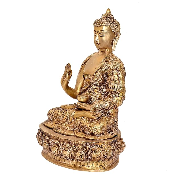 Brass Fully craved Meditating Buddha Statue Idol Gift Item/Statue