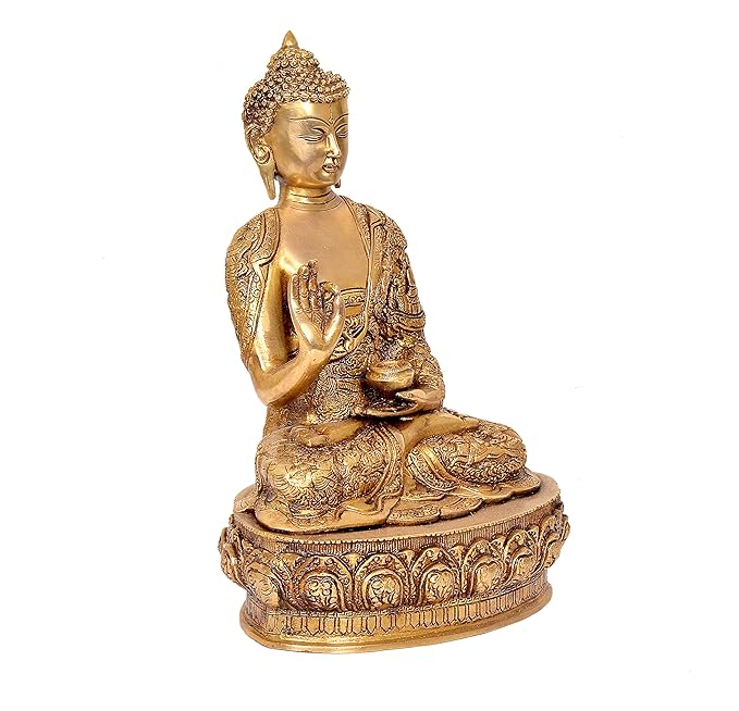 Brass Fully craved Meditating Buddha Statue Idol Gift Item/Statue