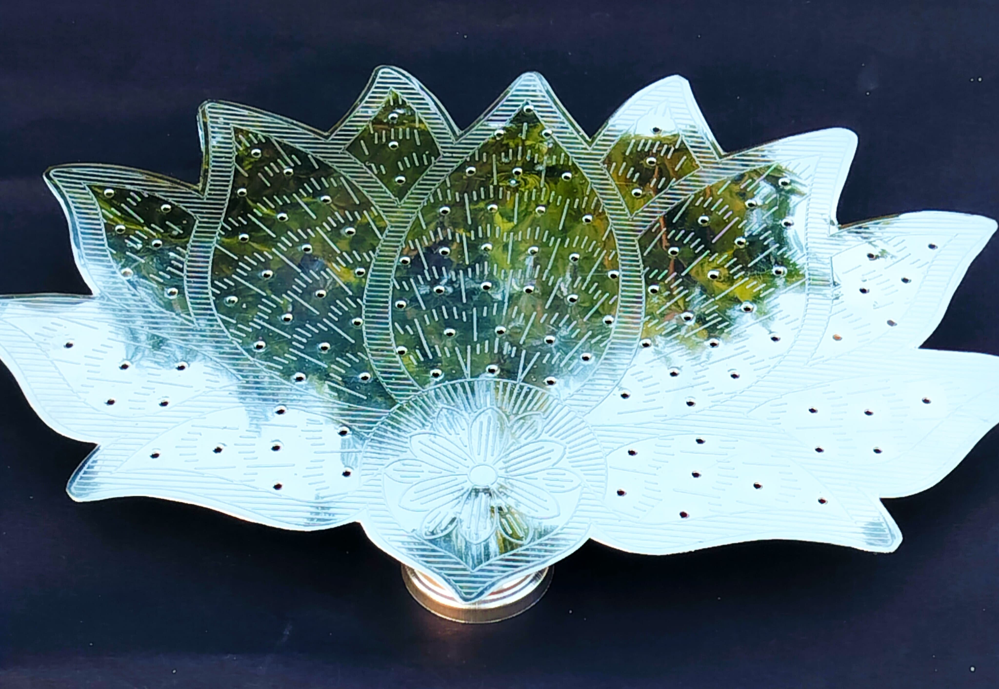 german silver flower stand for housewarming pooja/ diwali