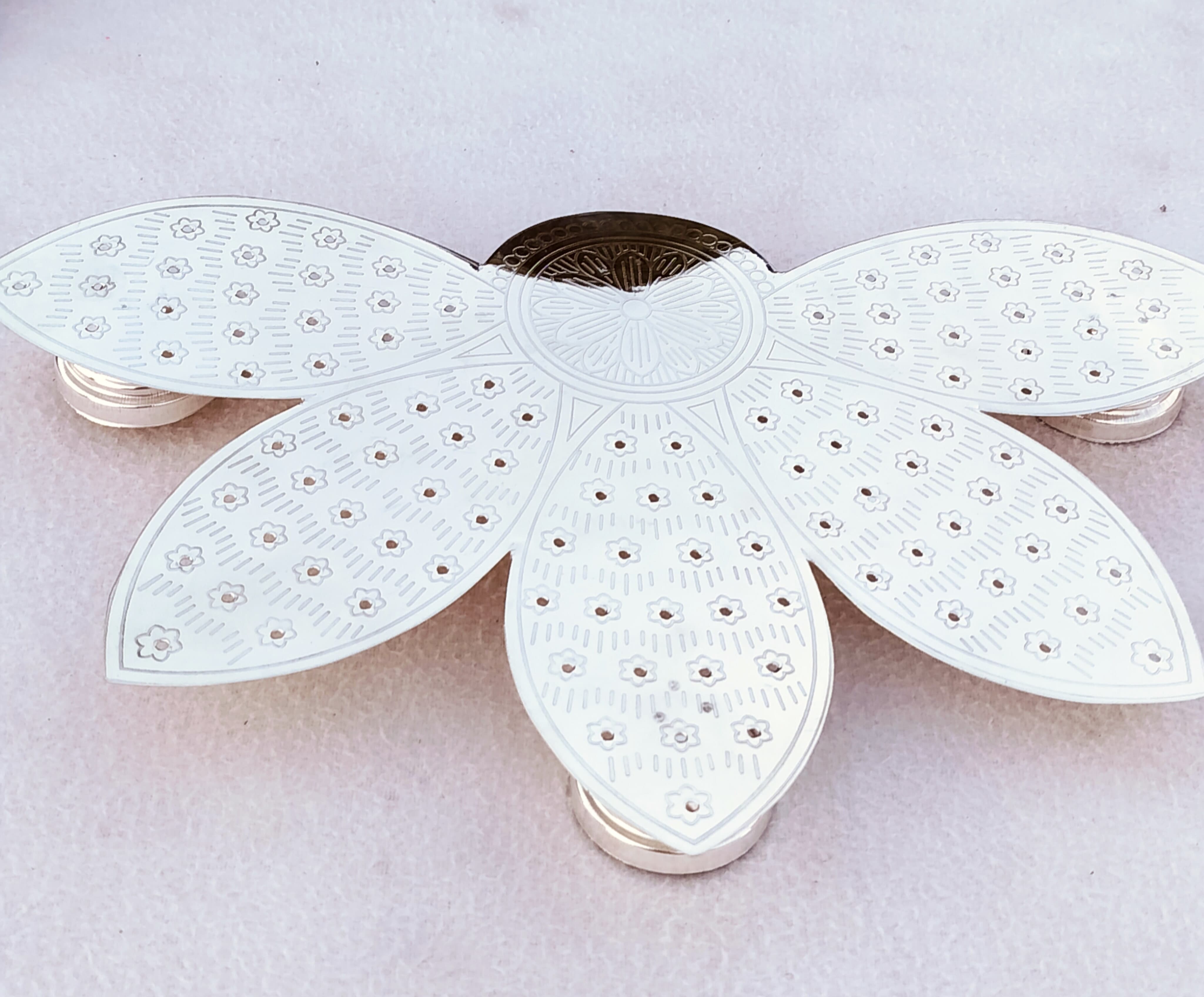 german silver lotus flower stand for housewarming pooja/ diwali
