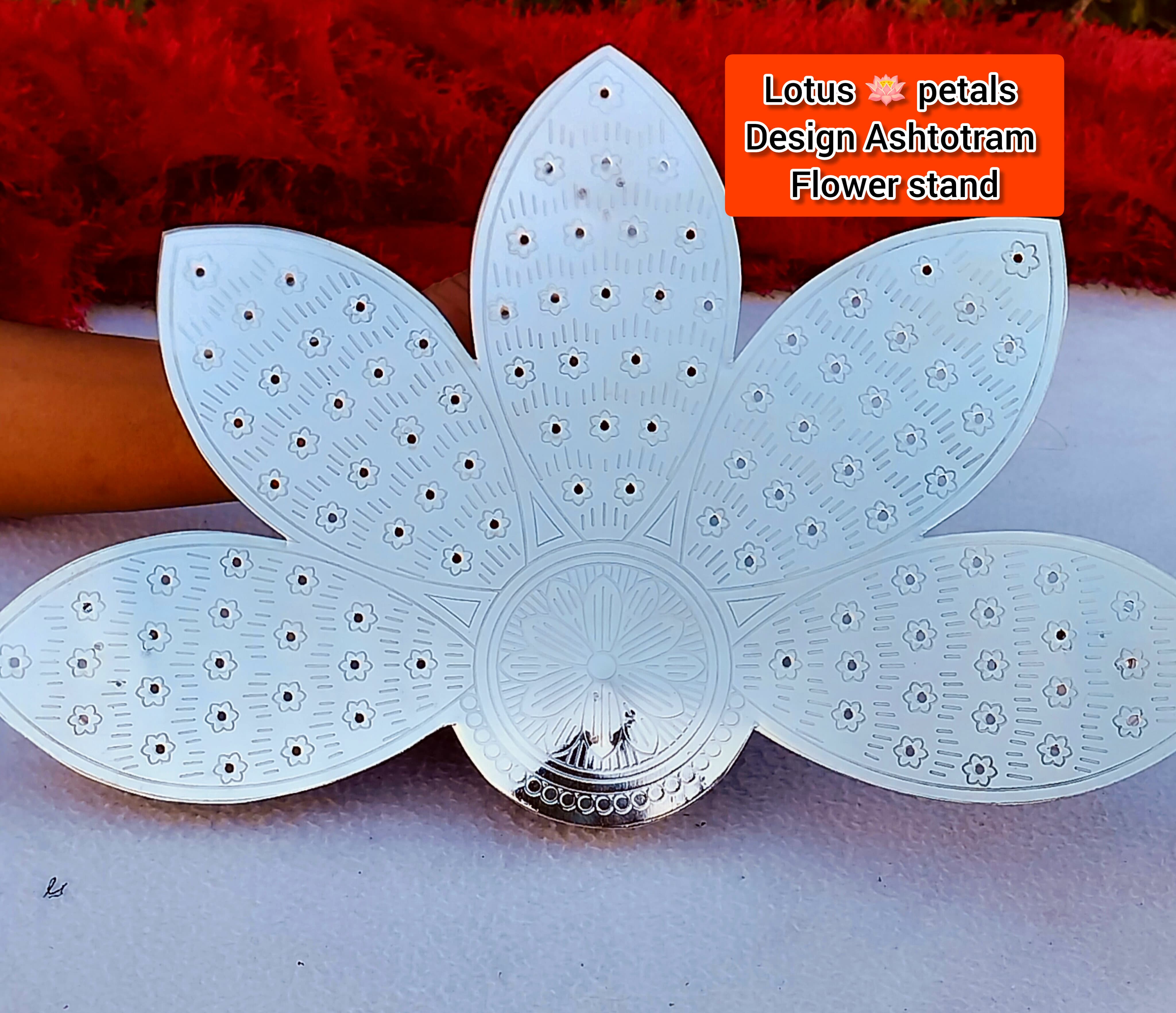german silver lotus flower stand for housewarming pooja/ diwali