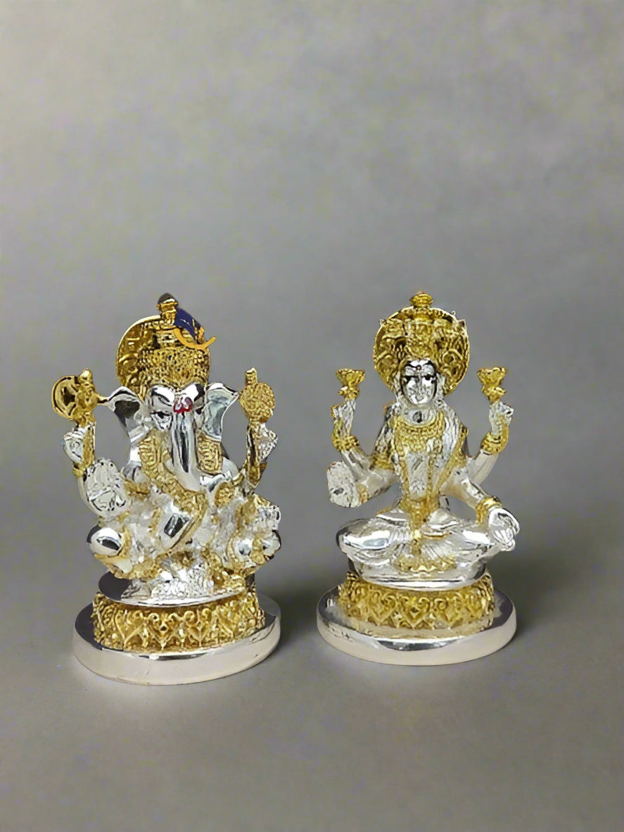 resin lakshmi ganesh golden color idol/ statue for housewarming/ temple/diwali