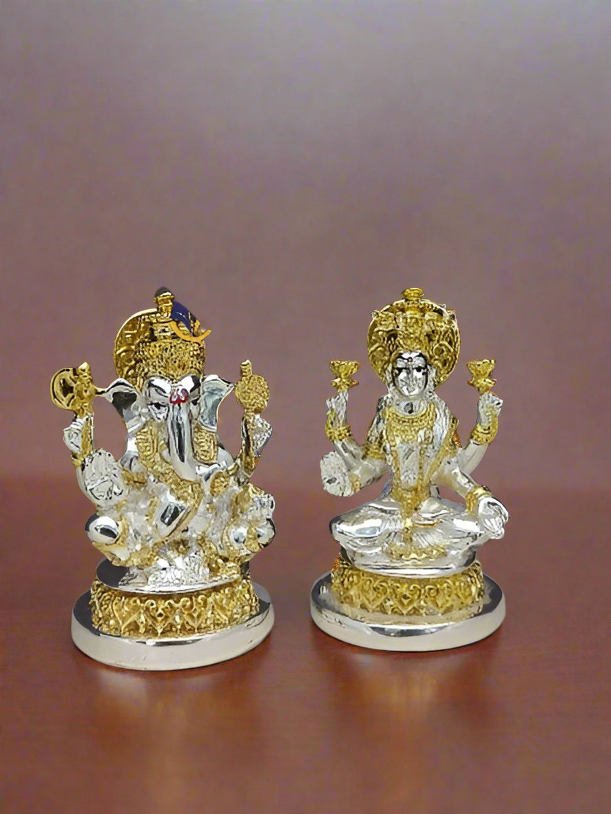resin lakshmi ganesh golden color idol/ statue for housewarming/ temple/diwali