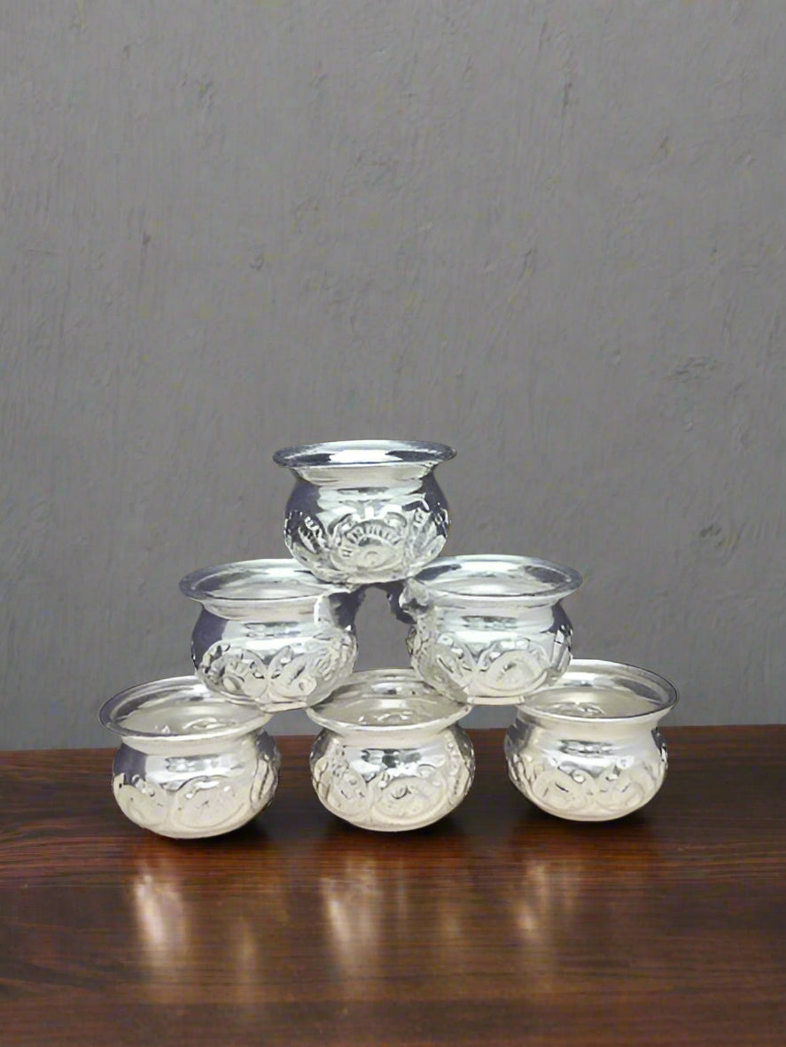 German silver set of 10 nakashi bowls for sweets/ pooja / housewarming