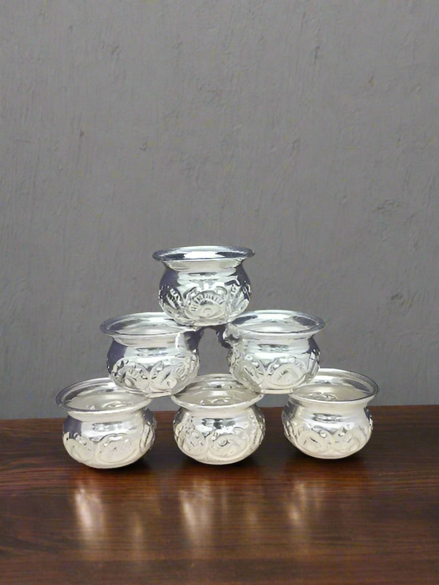 German silver set of 10 nakashi bowls for sweets/ pooja / housewarming