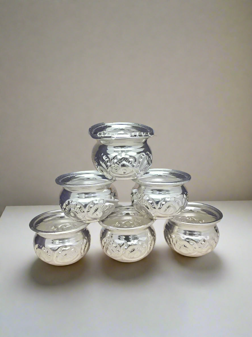 German silver set of 10 nakashi bowls for sweets/ pooja / housewarming