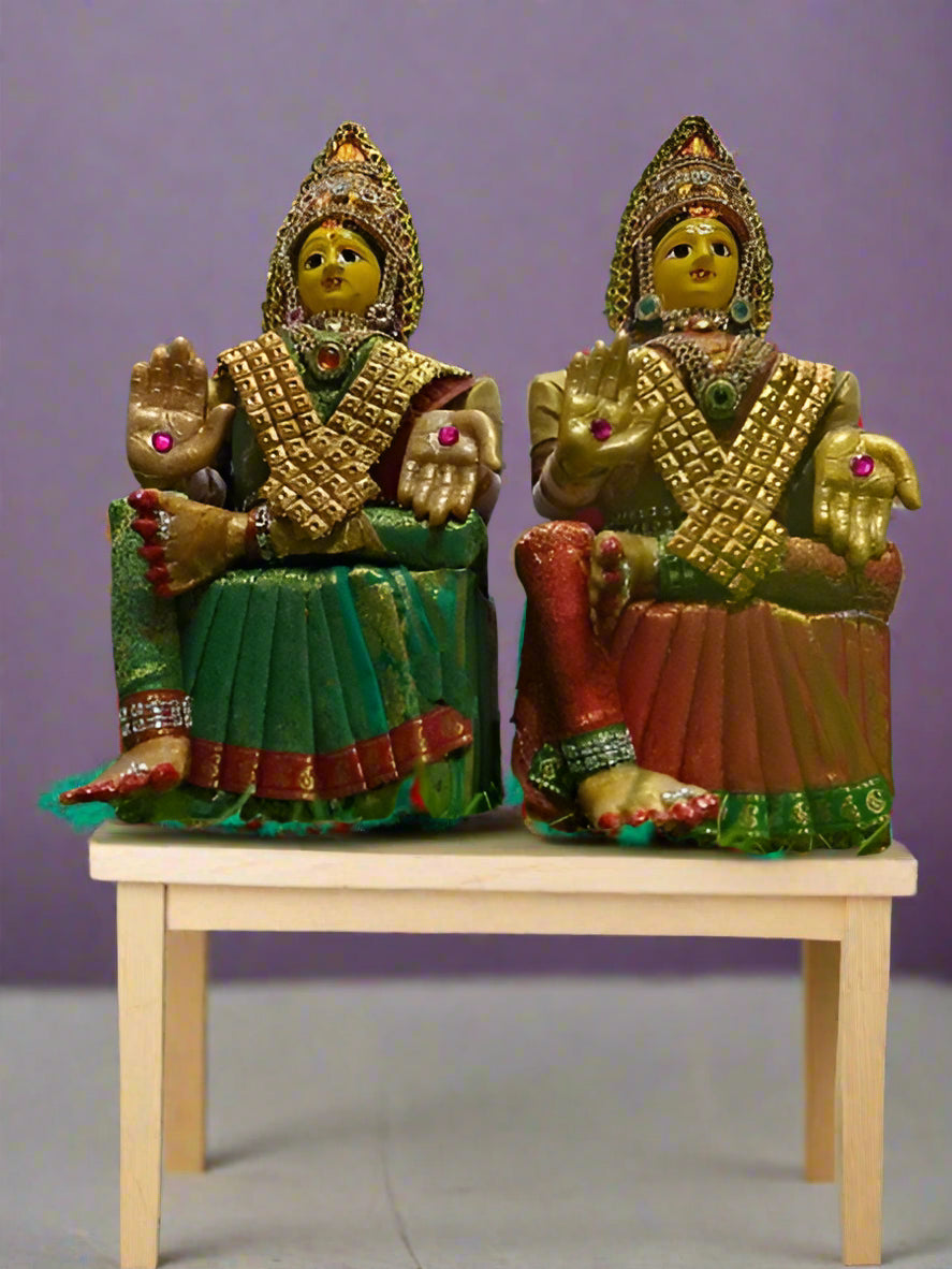 lakshmi doll with face and jewelry for vara lakshmi pooja set