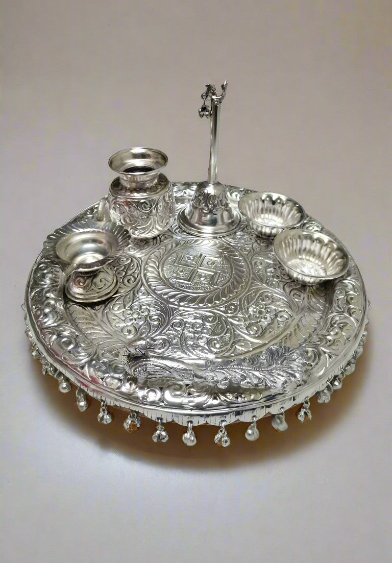 german silver pooja thali set for housewarming/ diwali