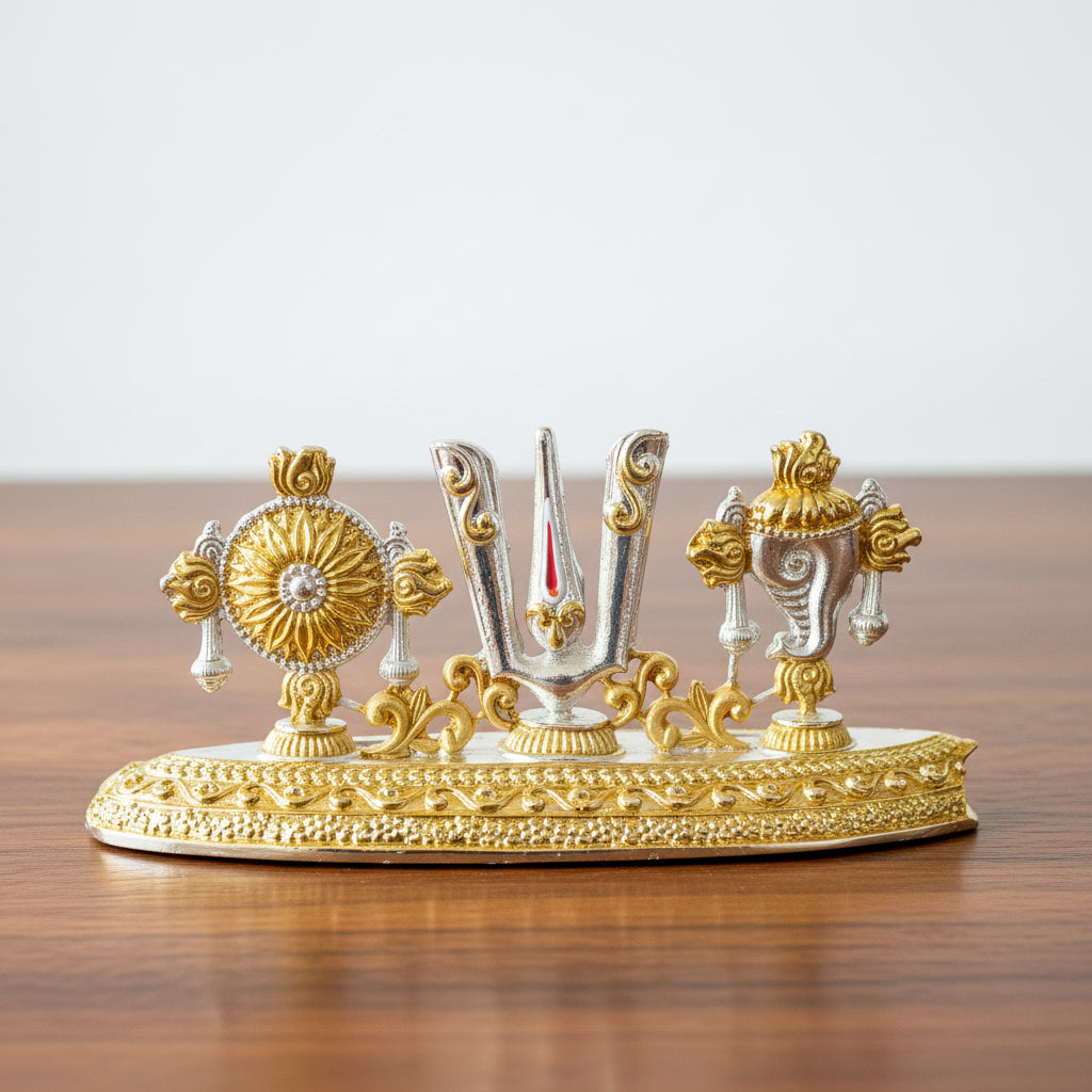 Resin Shanku Chakra Namam Stand – Unique Premium Pooja Décor