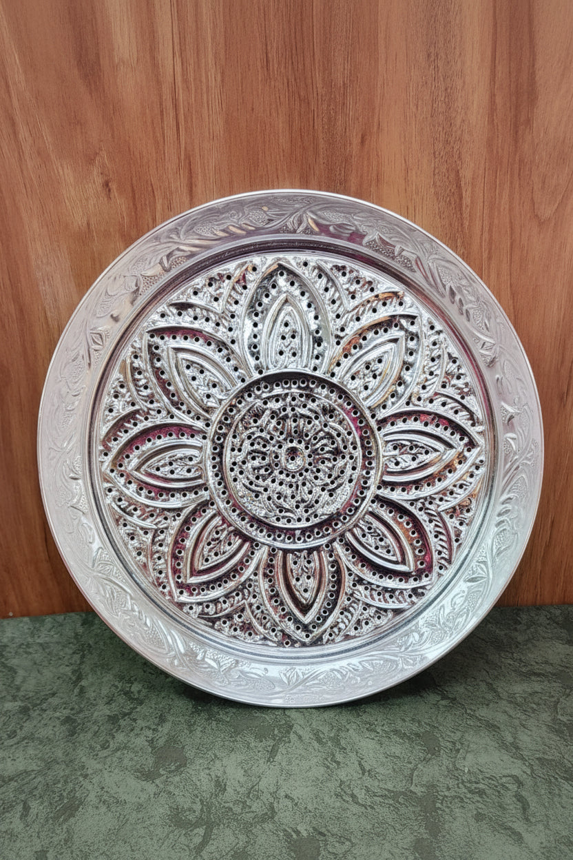 Antique German Silver Jalleda/sieve – Elegant Pooja & Festive Decor