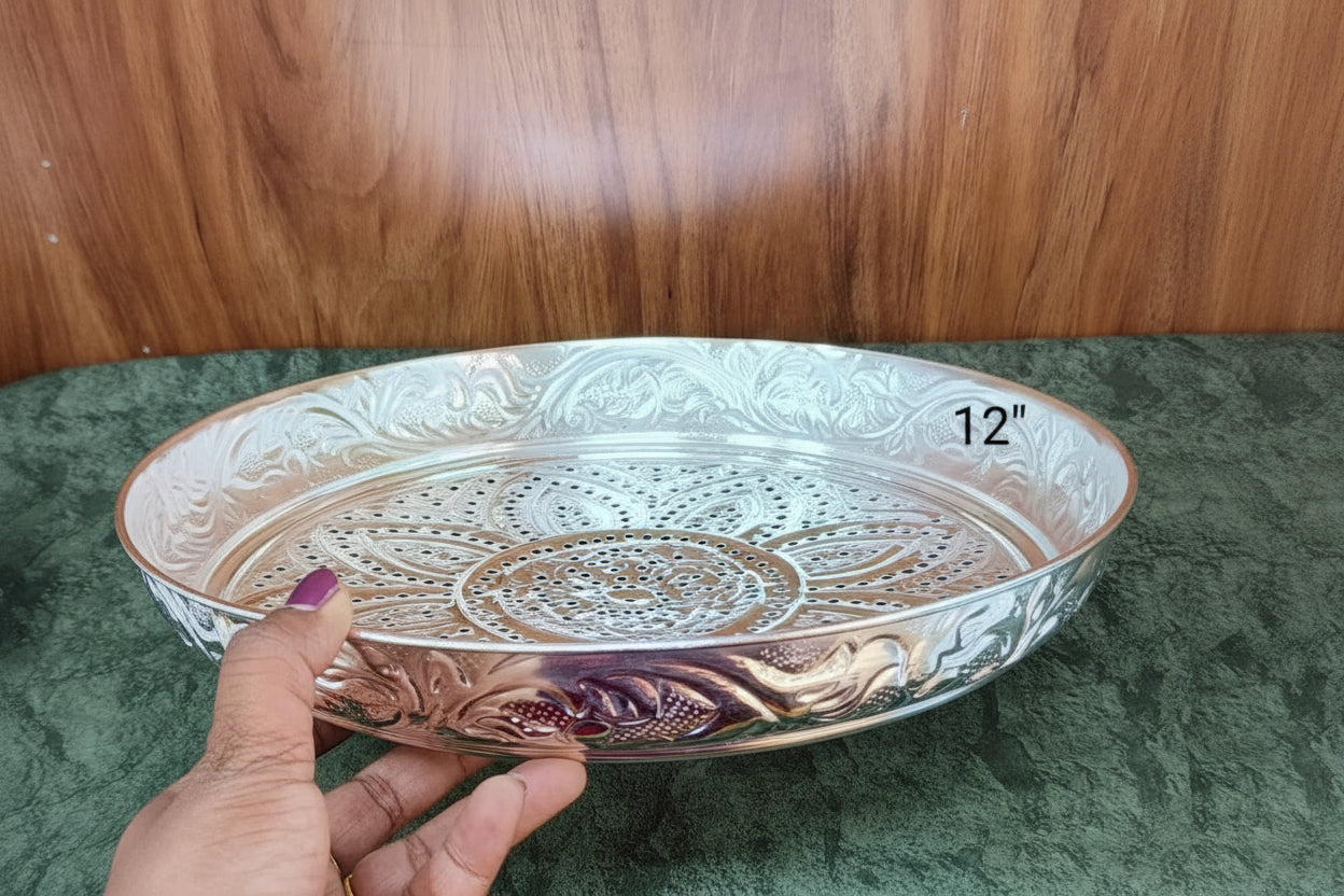Antique German Silver Jalleda/sieve – Elegant Pooja & Festive Decor