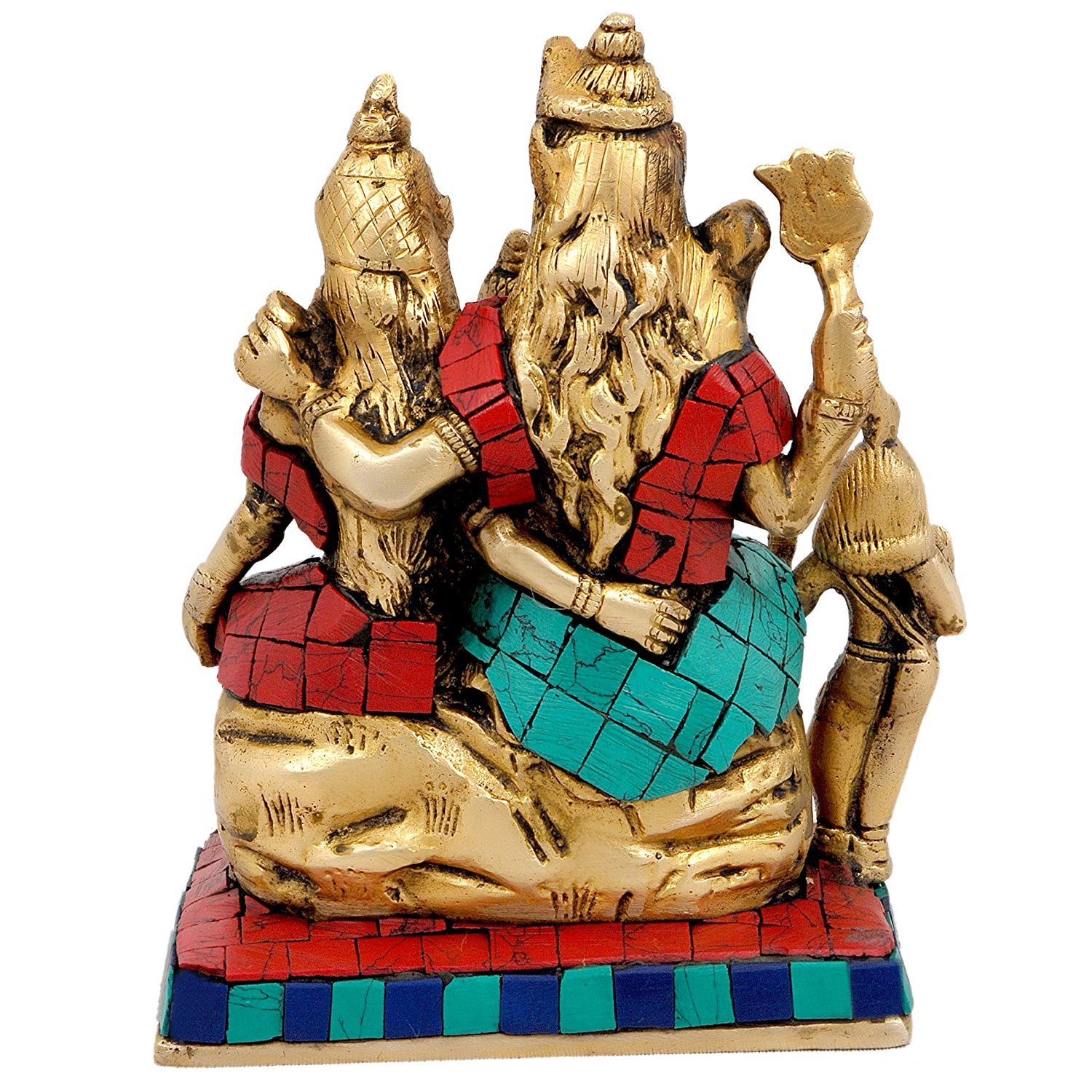 Brass with Stone Work Shiva Parvati Shiv Parivar Shankar Bhagwan Ganesh