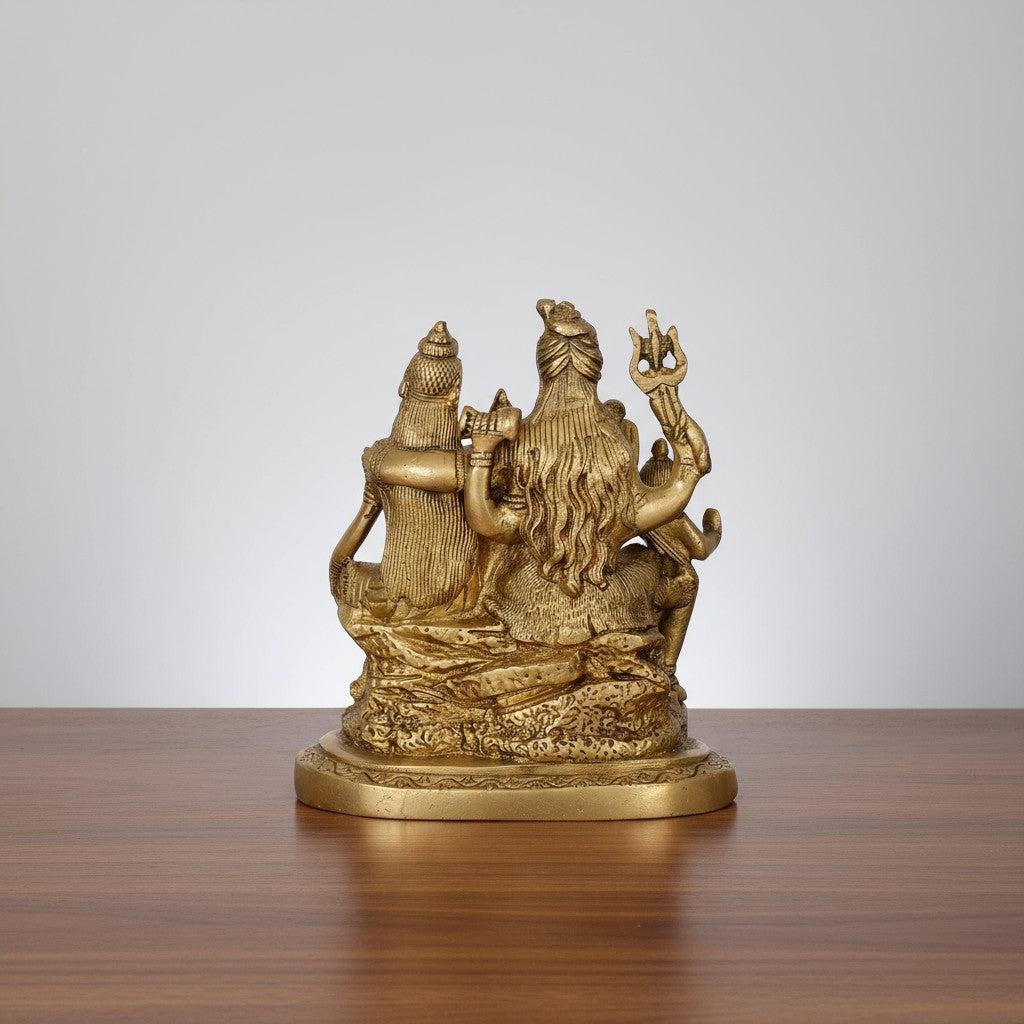 Brass Shiva Parvati Shiv Parivar Shankar Bhagwan Ganesh Family Murti Idol Statue