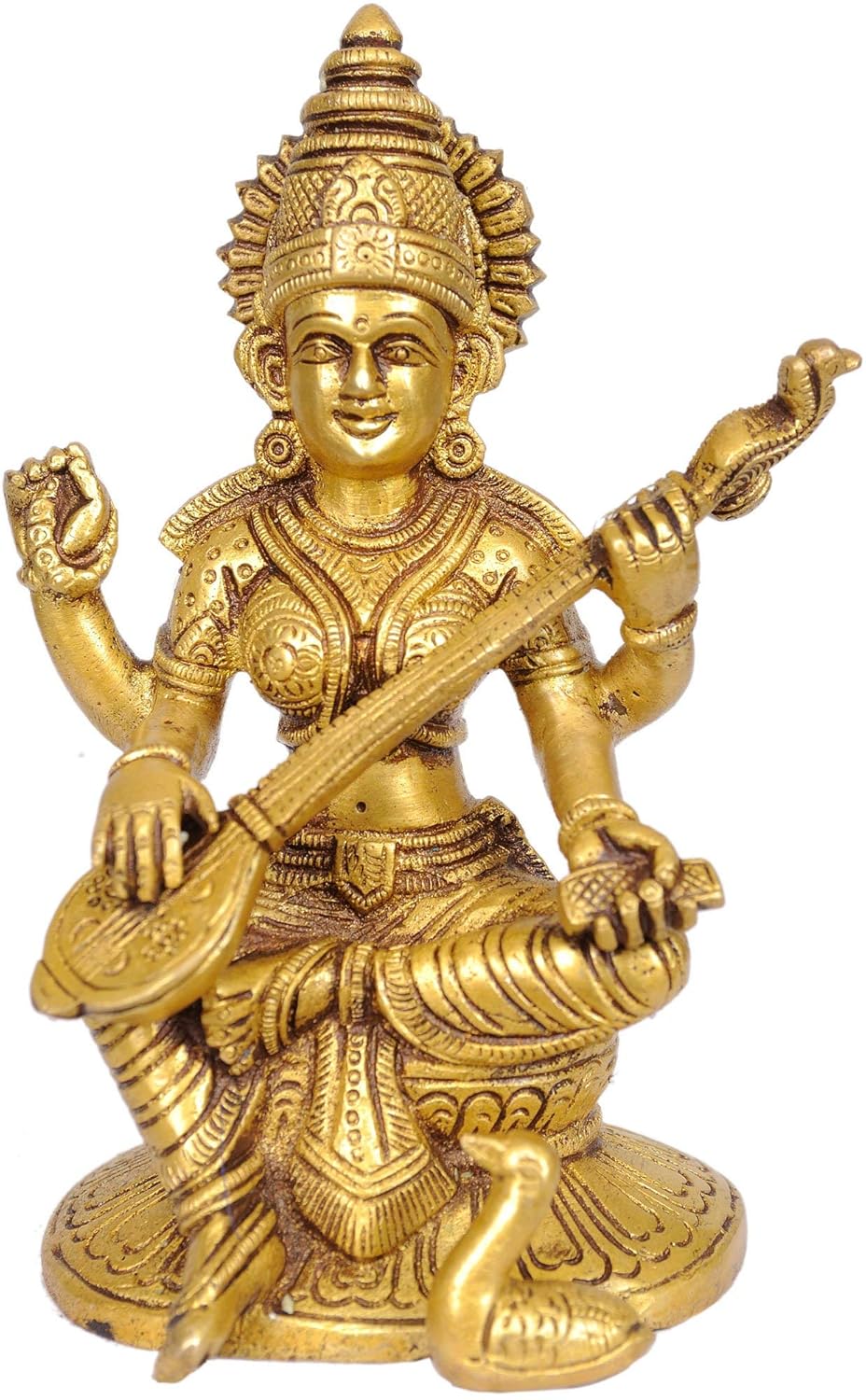 Brass Goddess Saraswathi Idol