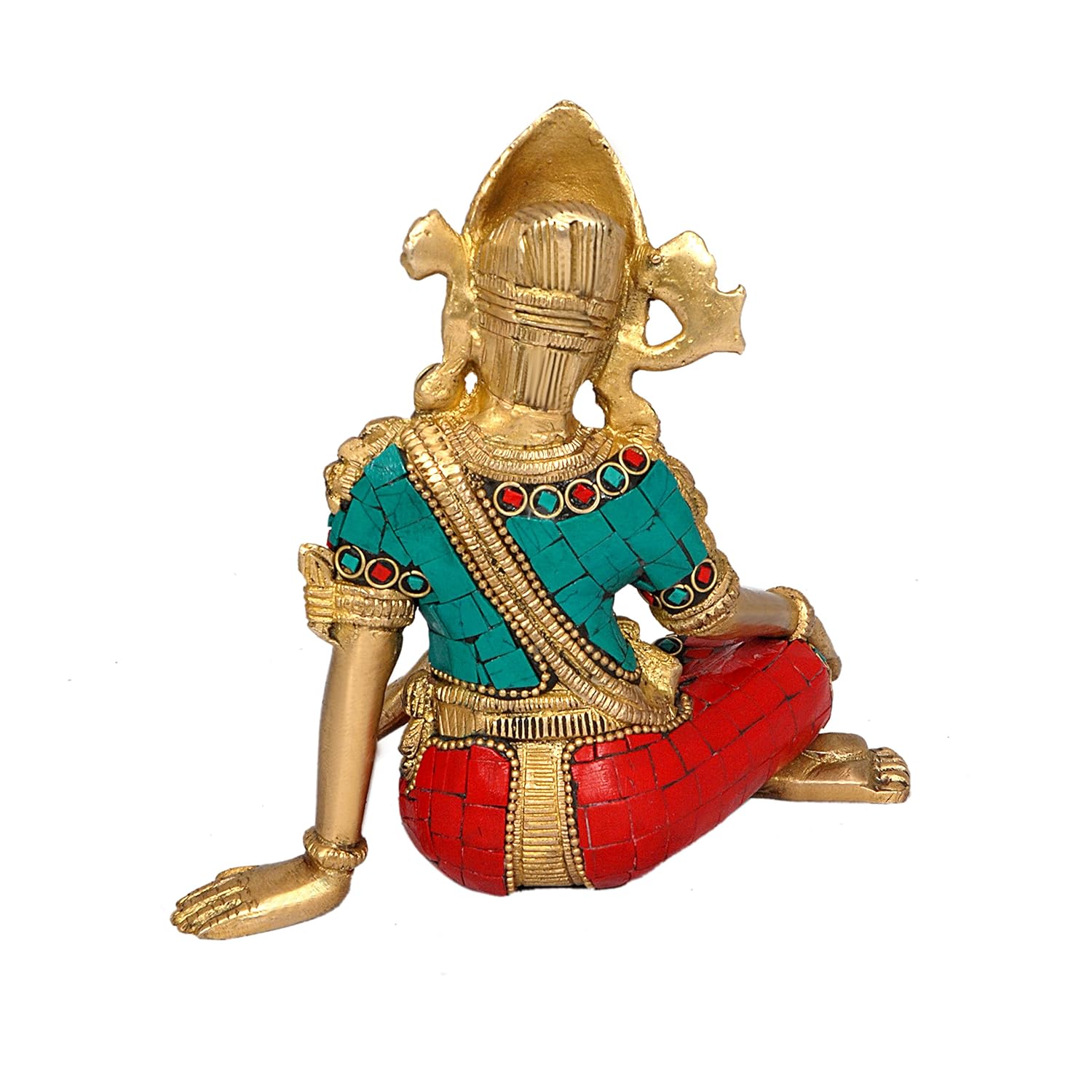 Sitting God Indra Dev Brass Statue Idol, Height : 5.75 inches