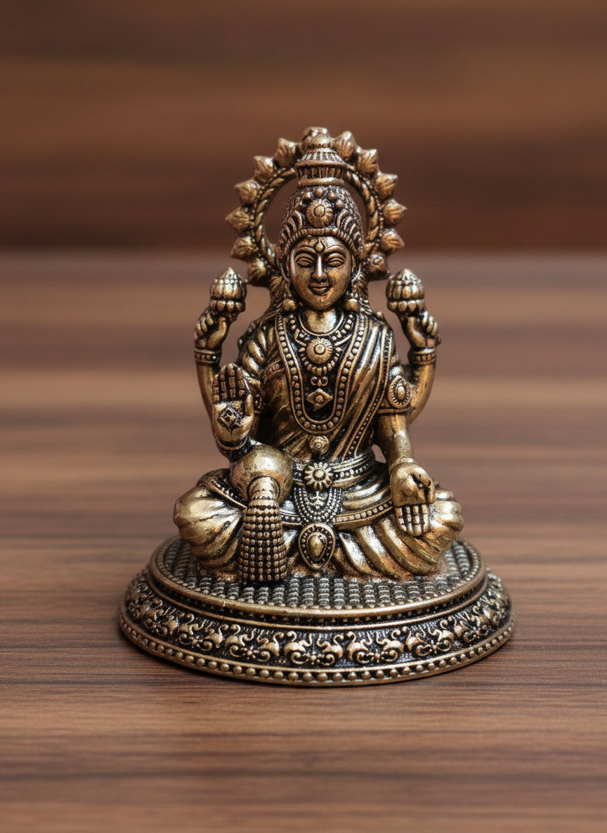 Superfine Brass Lakshmi Ganesh Idol – Handcrafted Diwali Pooja Murti