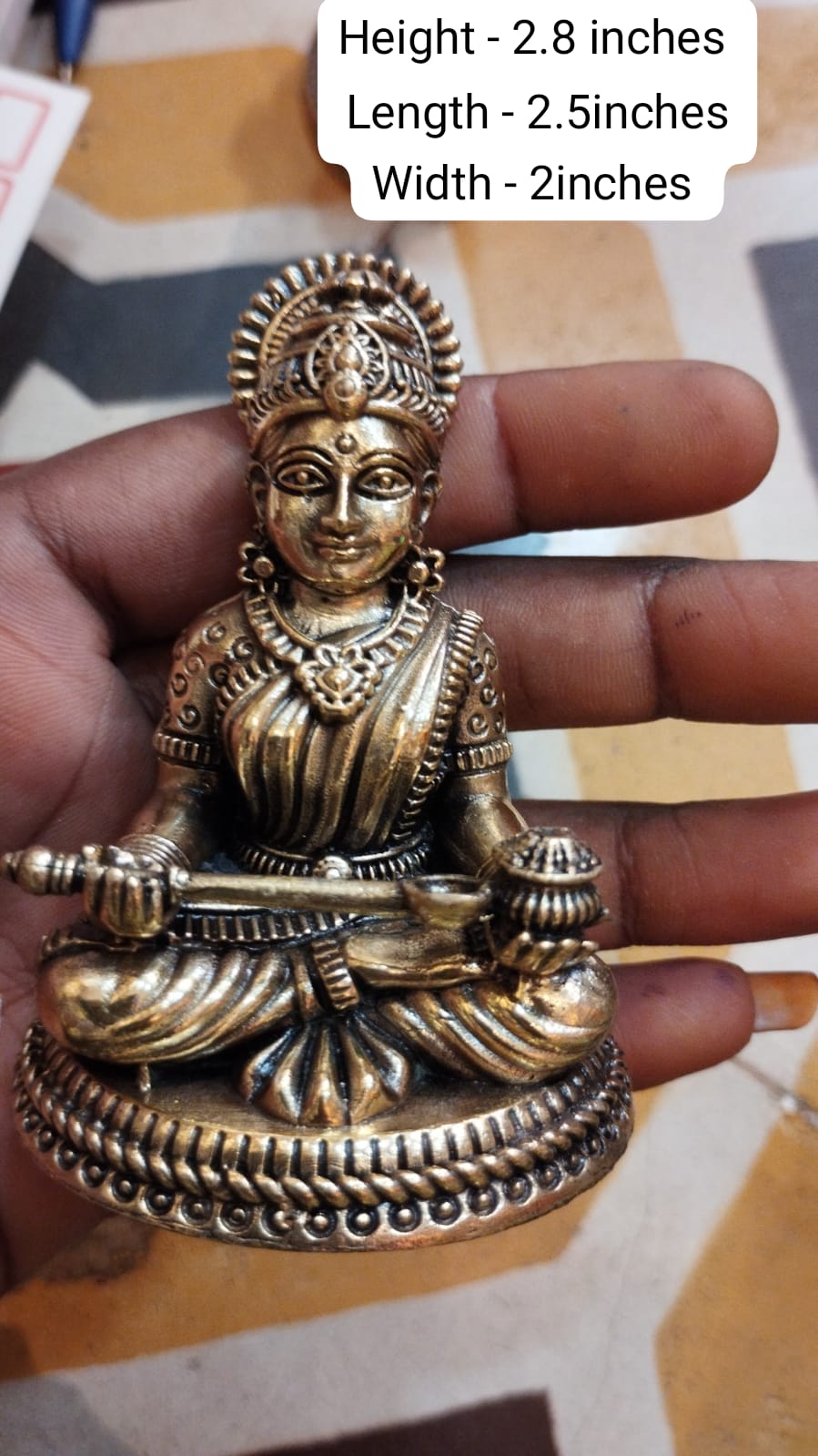 Handcrafted Brass Annapoorna Devi Idol – Goddess of Nourishment for Home Temple