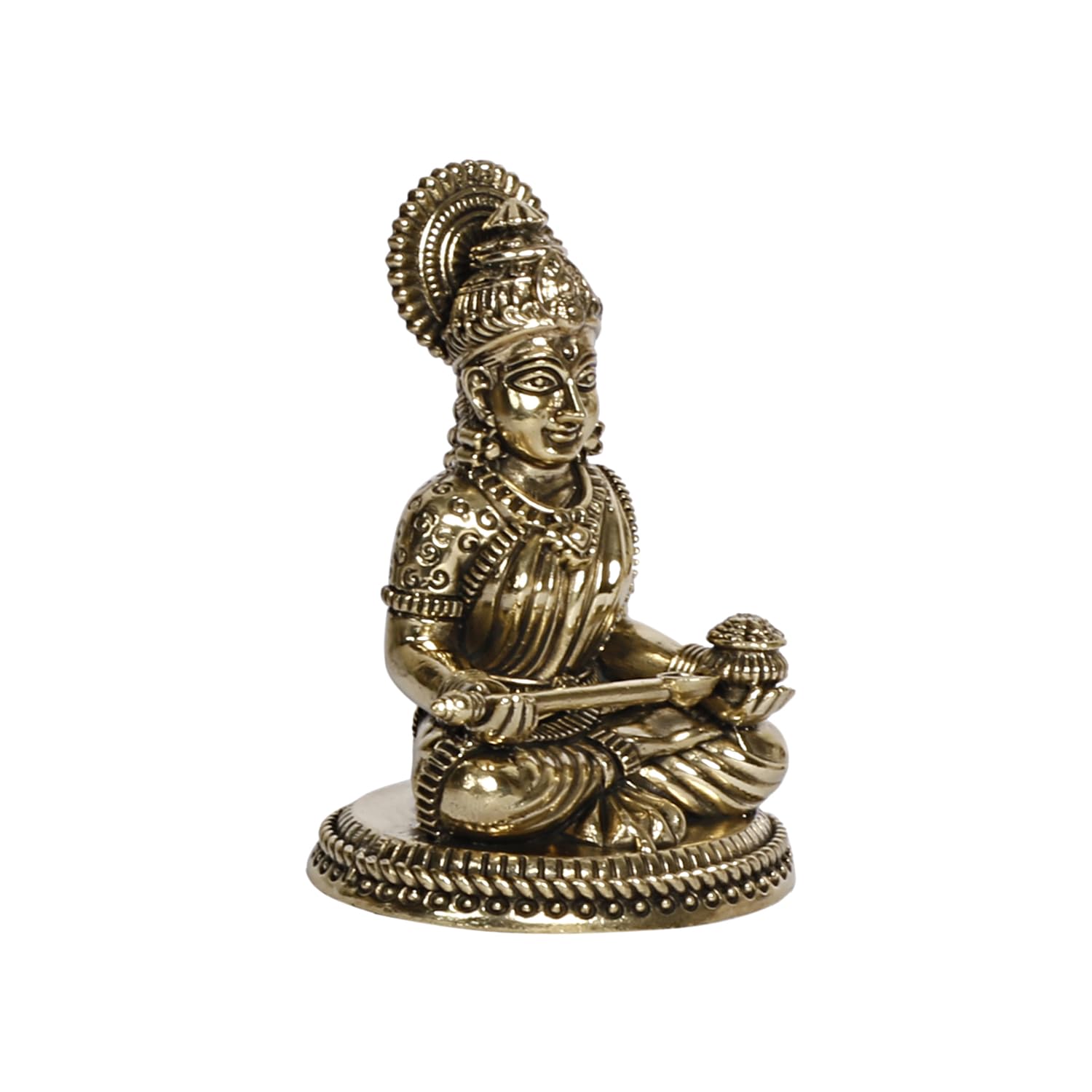 Handcrafted Brass Annapoorna Devi Idol – Goddess of Nourishment for Home Temple