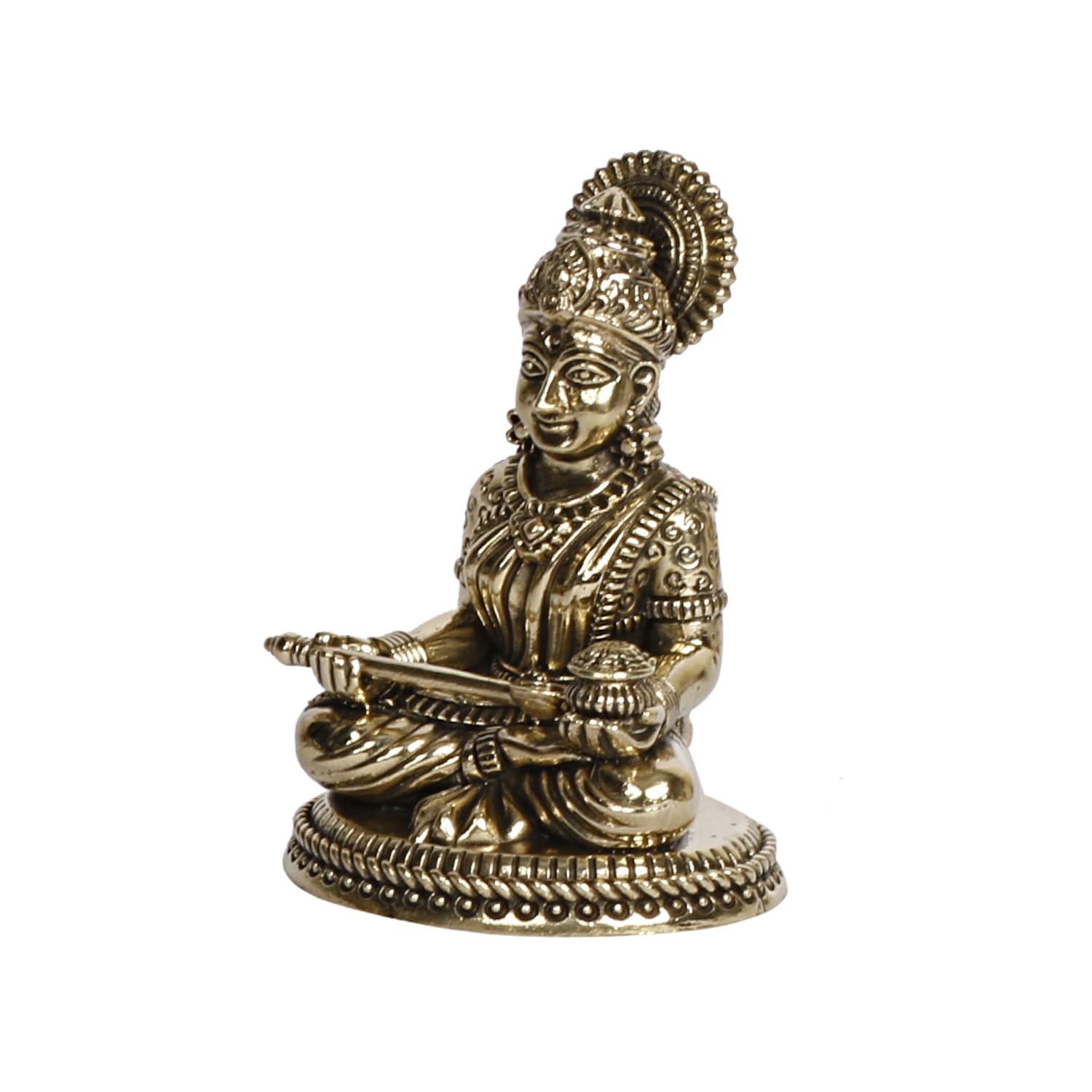 Handcrafted Brass Annapoorna Devi Idol – Goddess of Nourishment for Home Temple