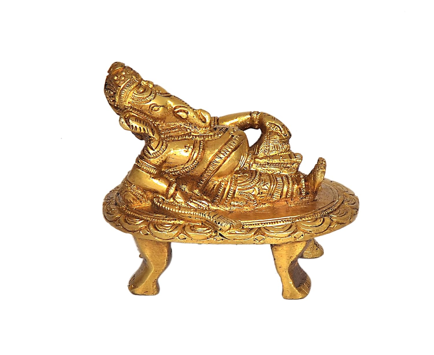 Handcrafted Brass Sitting Ganesha Idol – Lord of Wisdom & Auspicious Beginnings