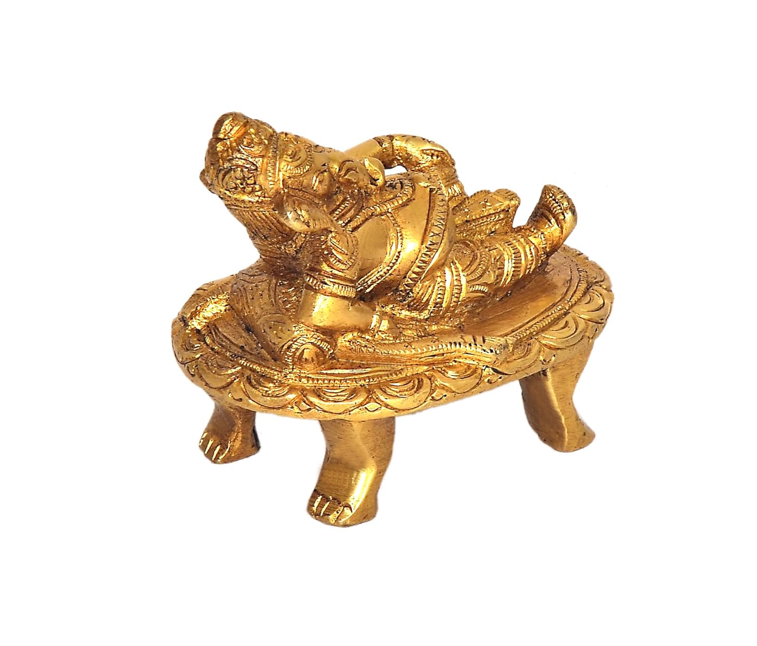 Handcrafted Brass Sitting Ganesha Idol – Lord of Wisdom & Auspicious Beginnings