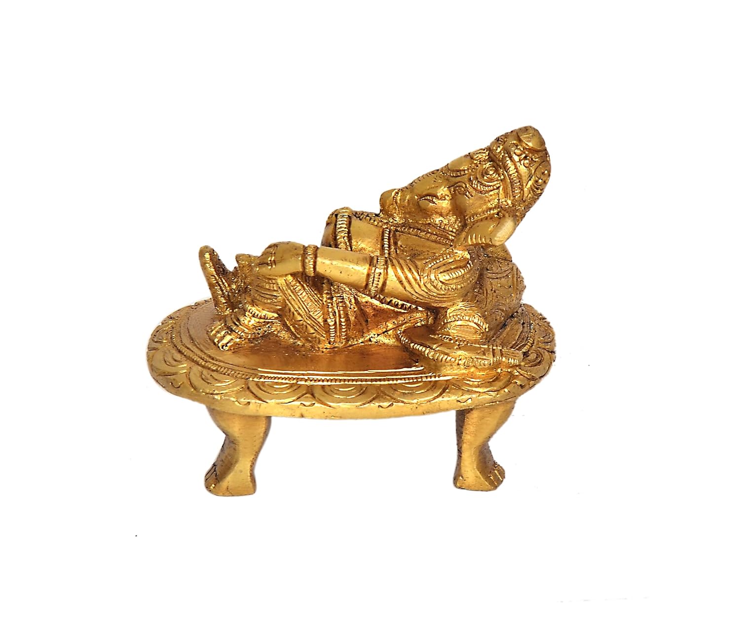 Handcrafted Brass Sitting Ganesha Idol – Lord of Wisdom & Auspicious Beginnings