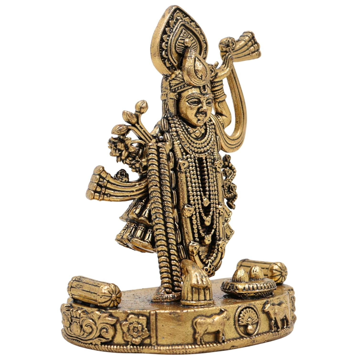 Handcrafted Brass Srinath Ji Idol – Lord Krishna Murti for Pooja Room