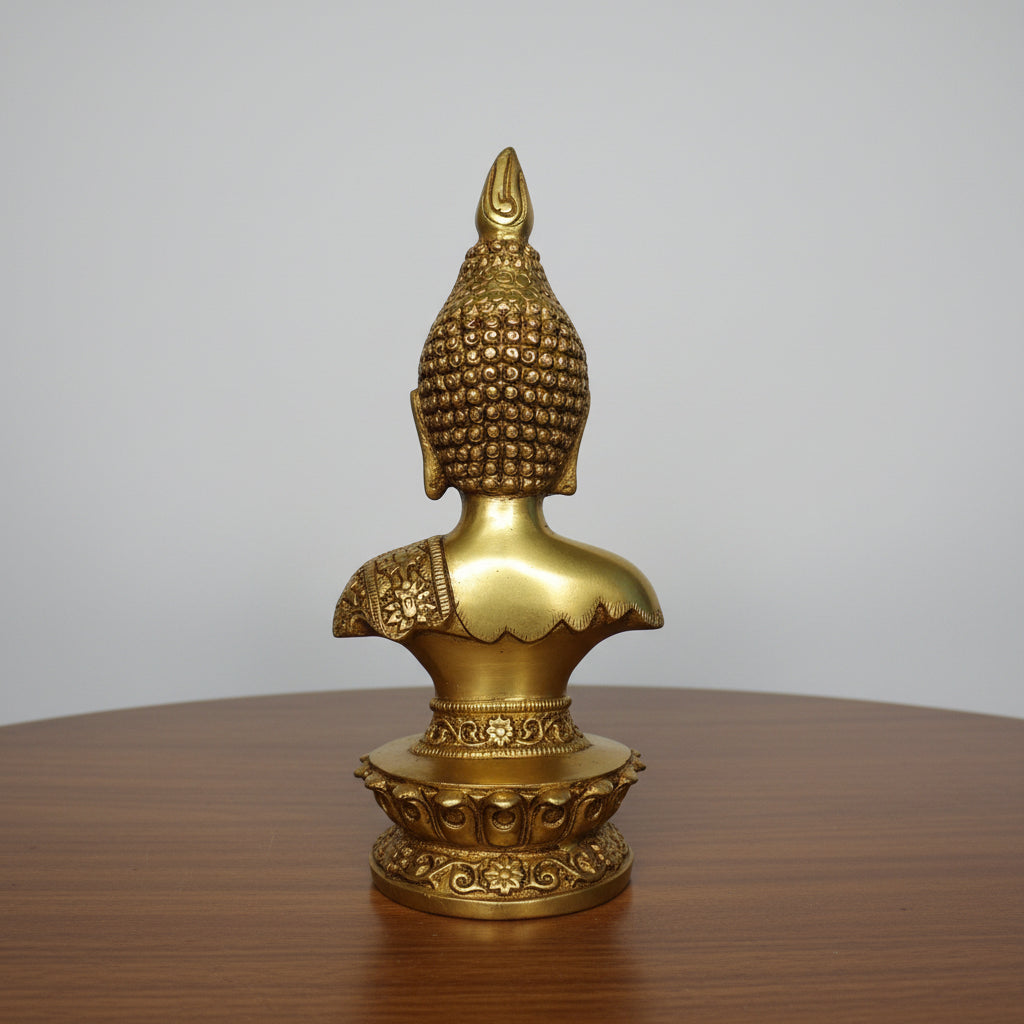 Handcrafted Brass Buddha Bust – Meditative Sculpture