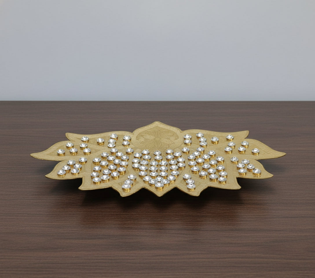 Golden German Silver Flower Stand with 108 Silver Flowers – Auspicious Temple Décor for Pooja, Festivals & Gifting