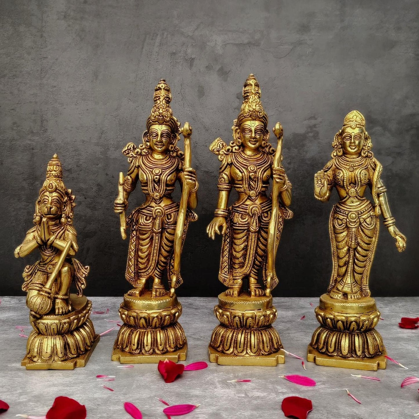 a Beautiful Brass ram Darbar Statue (ram, Laxman, Sita, Hanuman Statue) Home décor/Statue