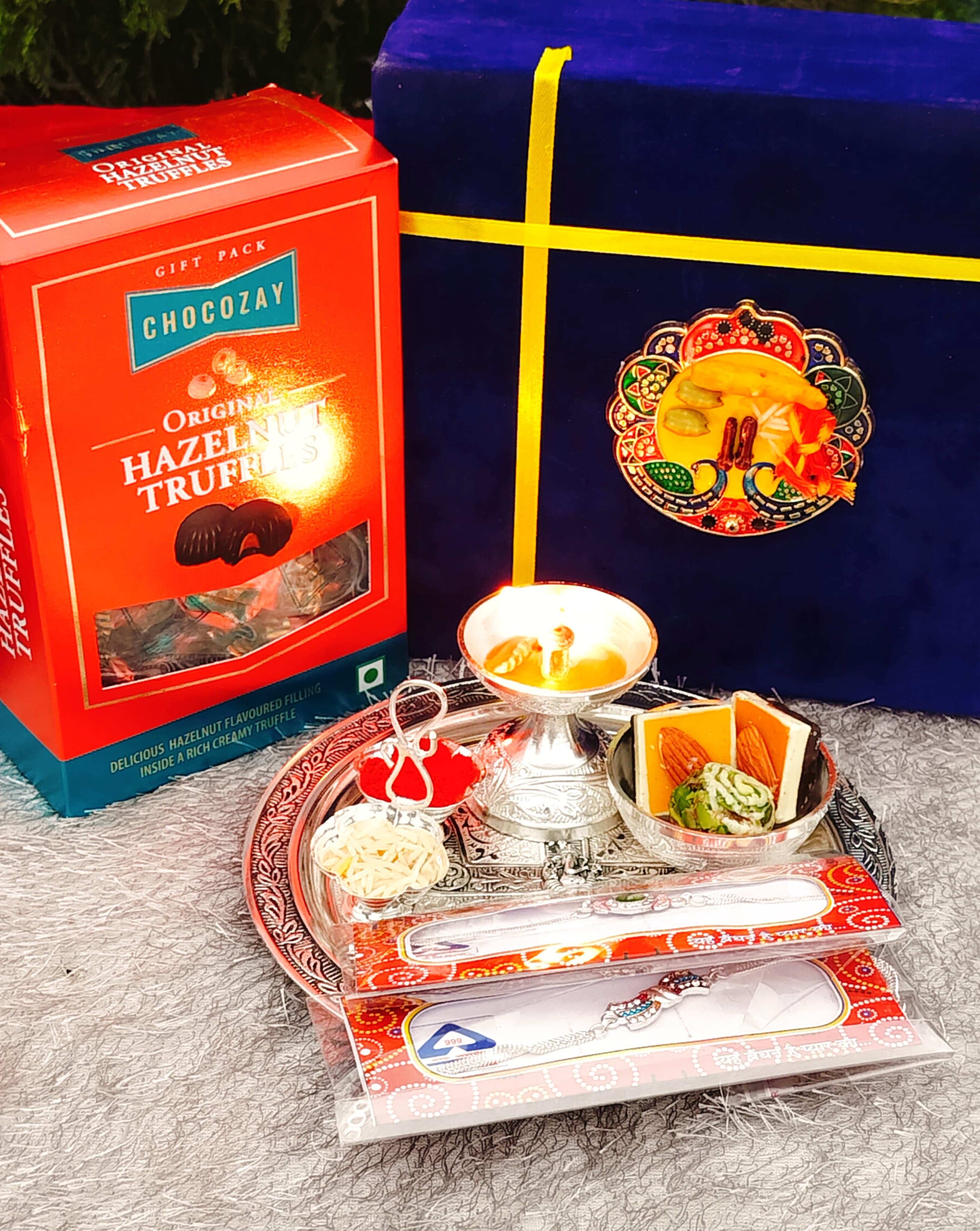 German silver pooja Thali set  for rakhi festival