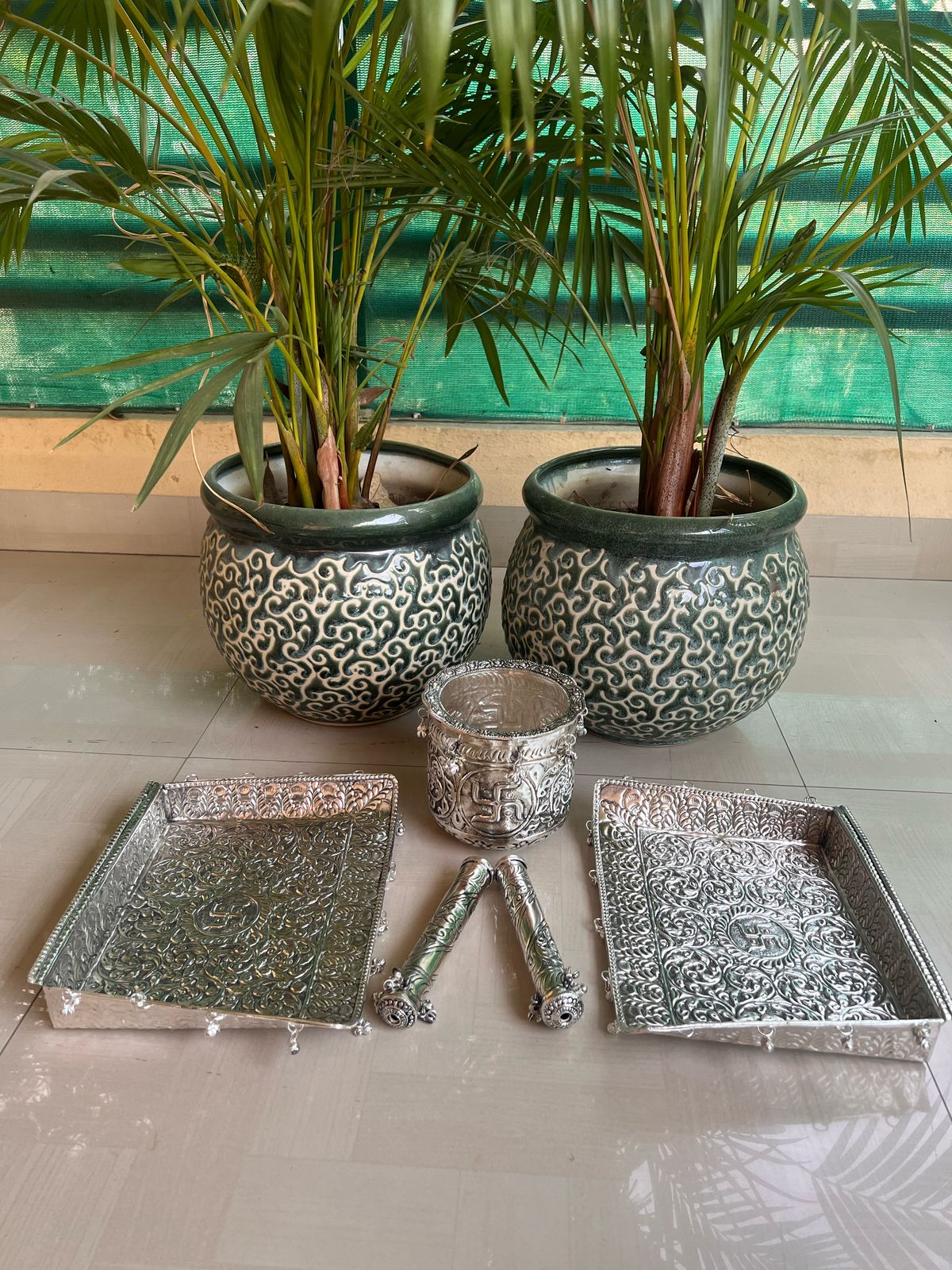 german silver Wedding USAL MUKHAL set