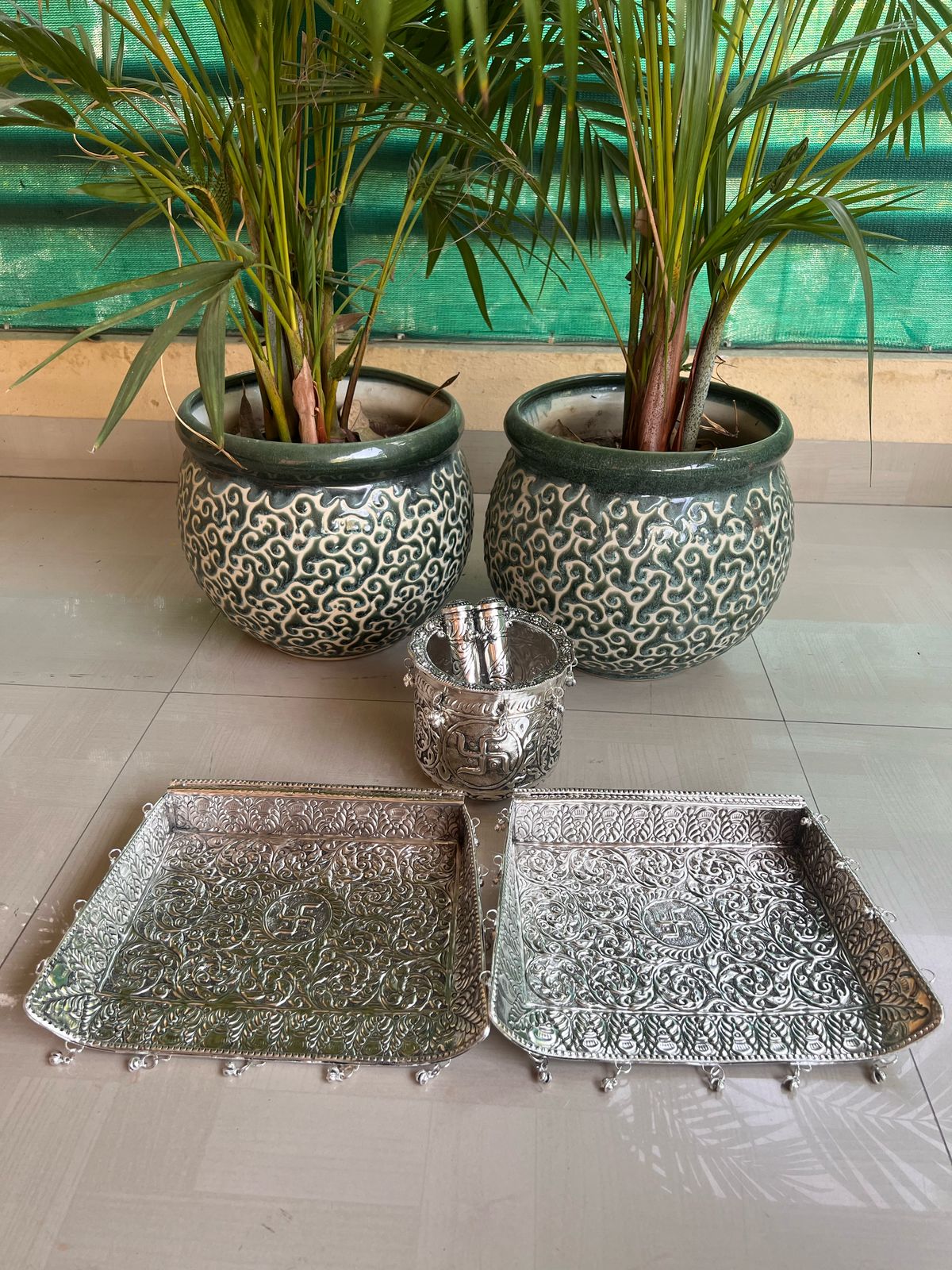 german silver Wedding USAL MUKHAL set