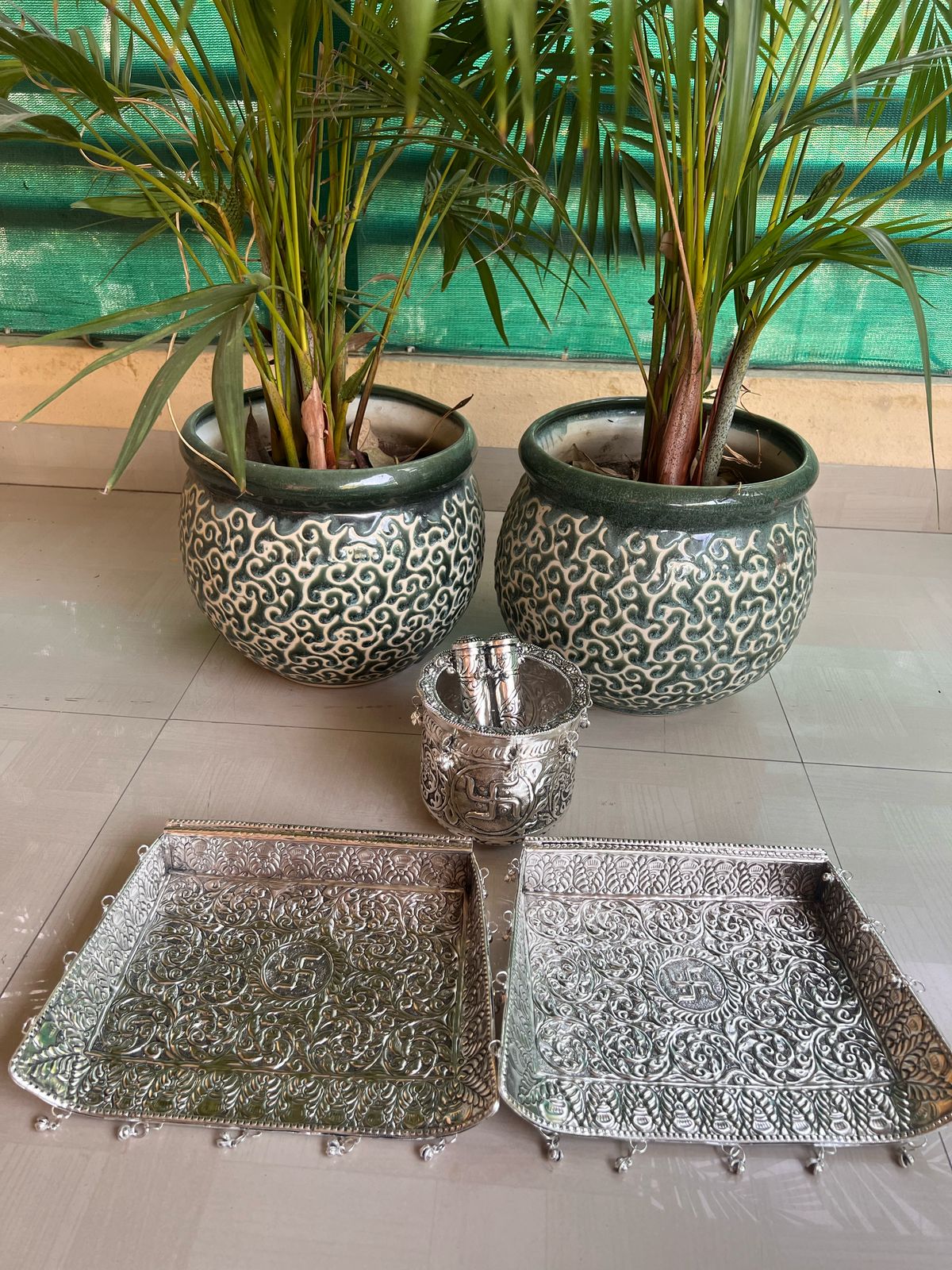 german silver Wedding USAL MUKHAL set