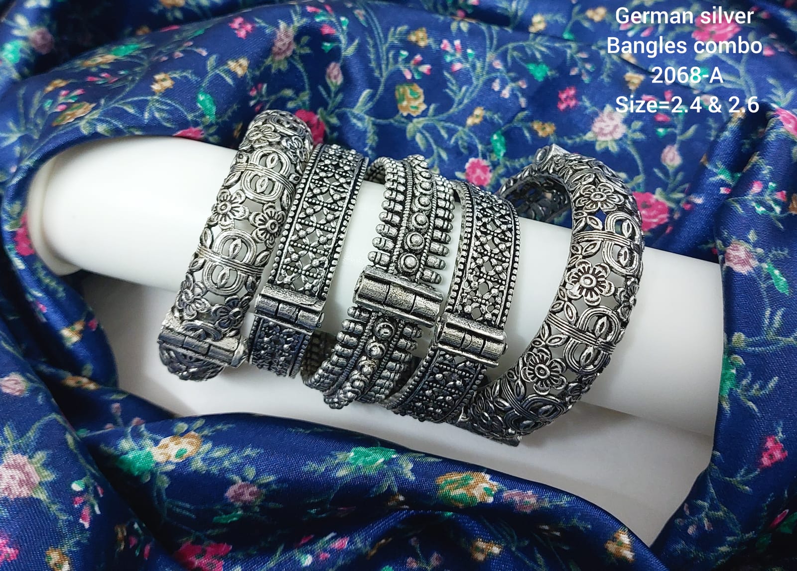 oxidized set of 5 openable bangle set for women goes with any attire