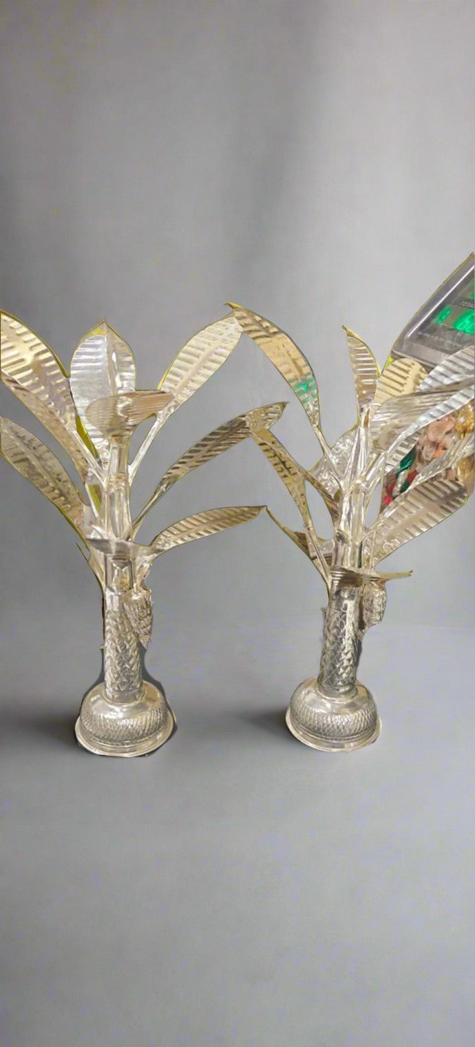 Pure German Silver Banana Tree Pair, 13"