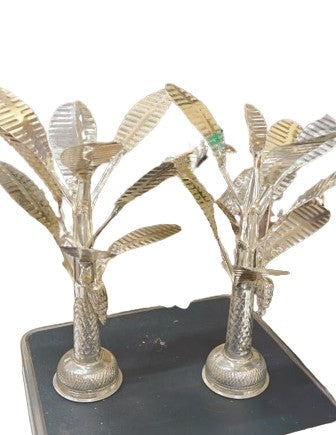 Pure German Silver Banana Tree Pair, 13"