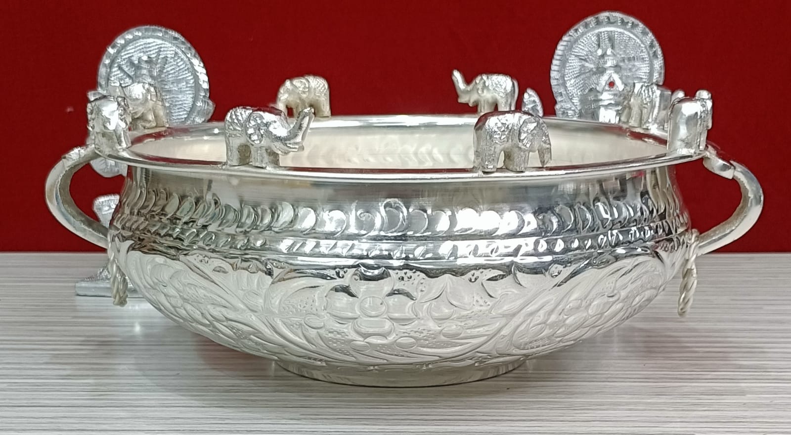 German silver elephant urli bowl
