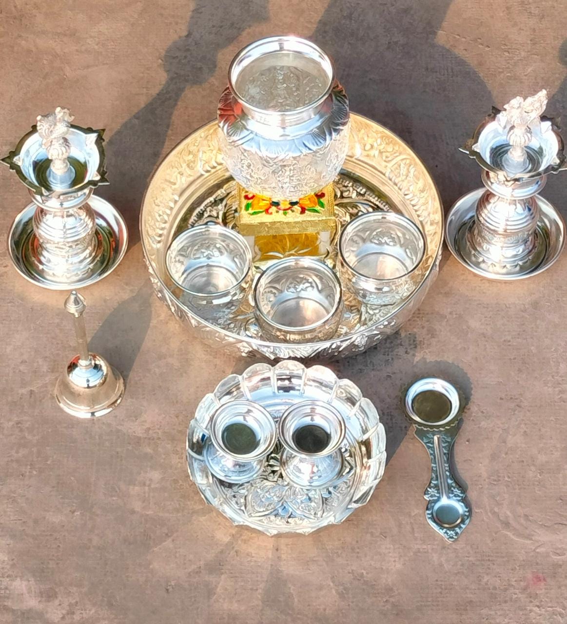 German Silver Varalakshmi Pooja Set Combo