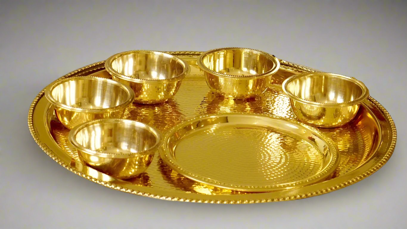 brass hammered set of 10 pieces dinner set for gift item/ home