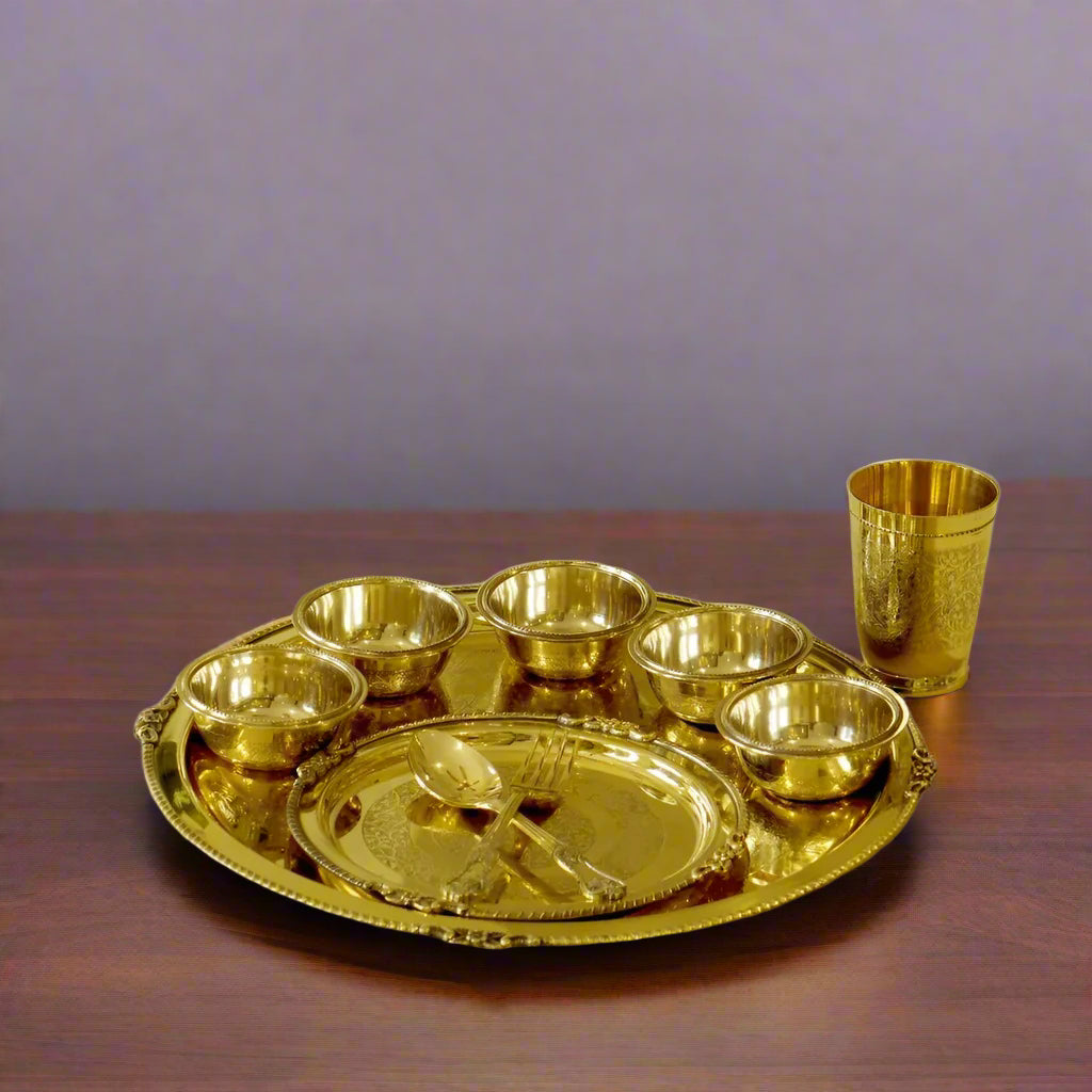 brass set of 10 pieces dinner set for gift item/ home
