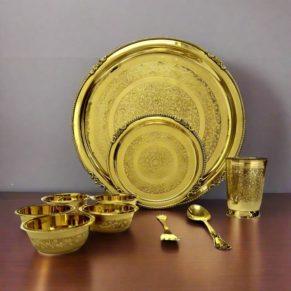 brass set of 10 pieces dinner set for gift item/ home