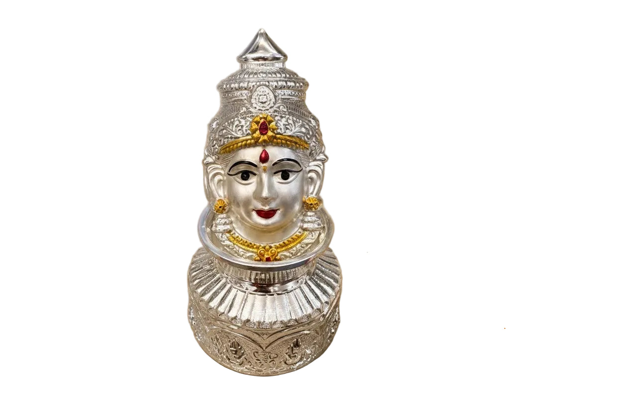 German Silver Lakshmi Face with Kalash